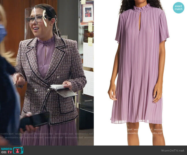 Samsoe Samsoe Lady Plisse Shift Dress worn by Sherri Kansky (Ruthie Ann Miles) on All Rise