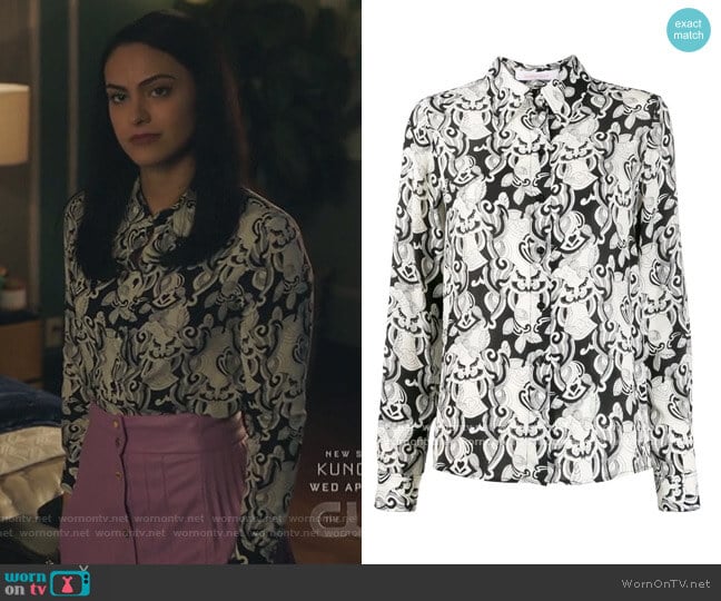 See by Chloe All Over Print Shirt worn by Veronica Lodge (Camila Mendes) on Riverdale