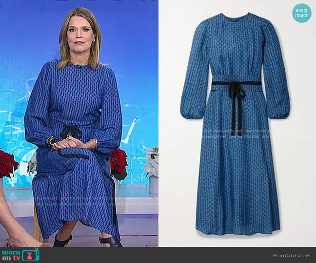 Cefinn Selma Midi Dress worn by Savannah Guthrie on Today