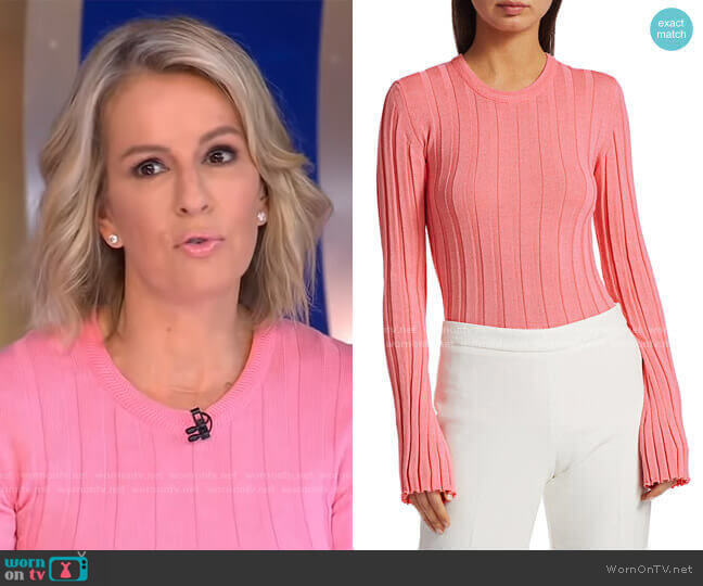 Maggie Marilyn Sherbert Ribbed Knit Pullover worn by Dr. Jennifer Ashton on Good Morning America
