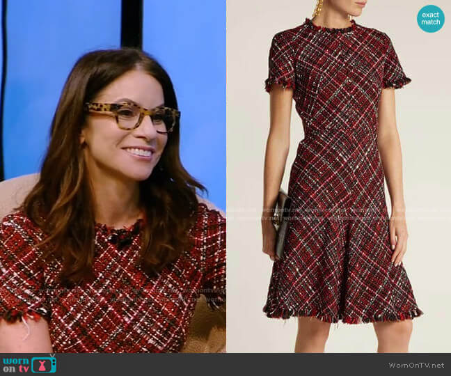 Alexander McQueen Short-Sleeved Tweed Dress