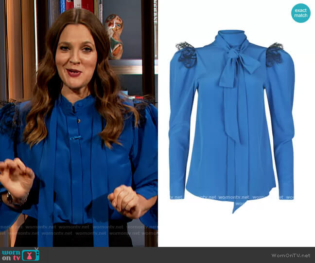 Silvia Tcherassi Chastity Blouse worn by Drew Barrymore on The Drew Barrymore Show