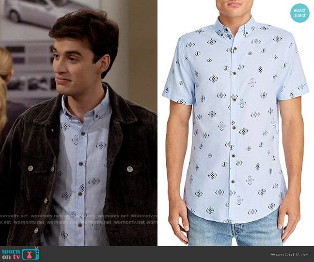 Sovereign Code Abbott Tile-Print Shirt worn by Freddie Raine (Joey Bragg) on Call Your Mother