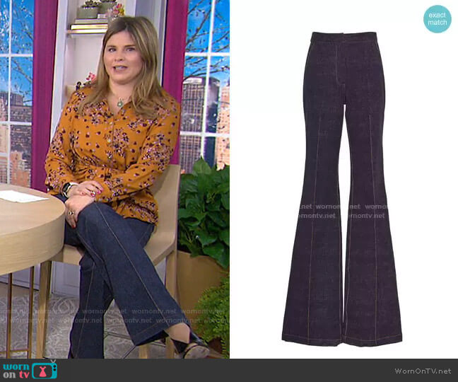 Pearl by Lela Rose Stretch Denim Ruthie Pant worn by Jenna Bush Hager on Today