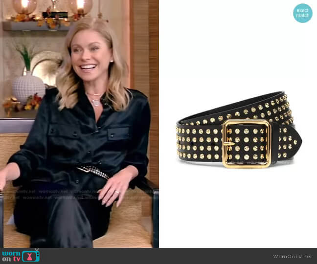 Alexander McQueen Studded Leather Belt worn by Kelly Ripa on Live with Kelly and Mark