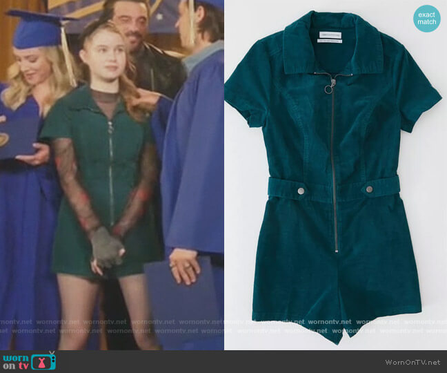 Urban Outfitters Tyson Zip-Front Short Sleeve Romper