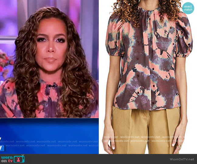 Ulla Johnson Tie-dye Silk Blouse worn by Sunny Hostin on The View