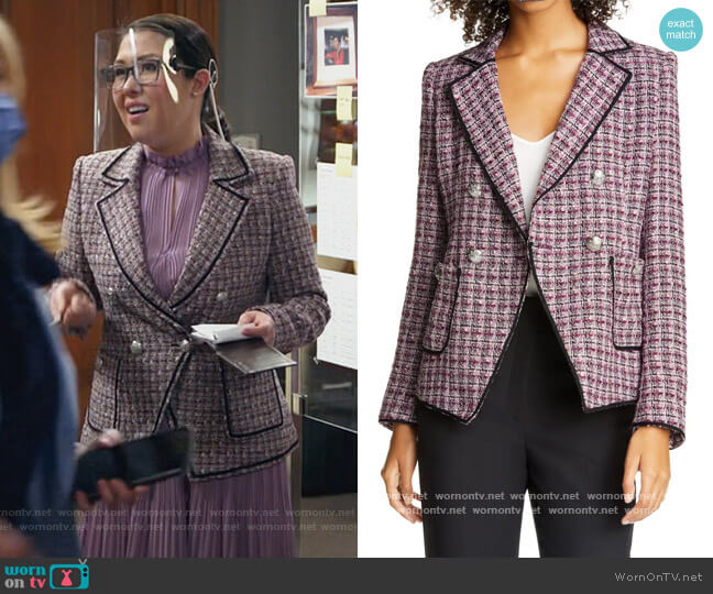Veronica Beard Theron Tweed Jacket worn by Sherri Kansky (Ruthie Ann Miles) on All Rise