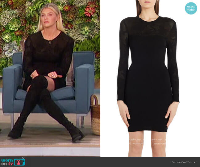 Versace Tattoo Knit Long Sleeve Sweater Dress worn by Amanda Kloots on The Talk