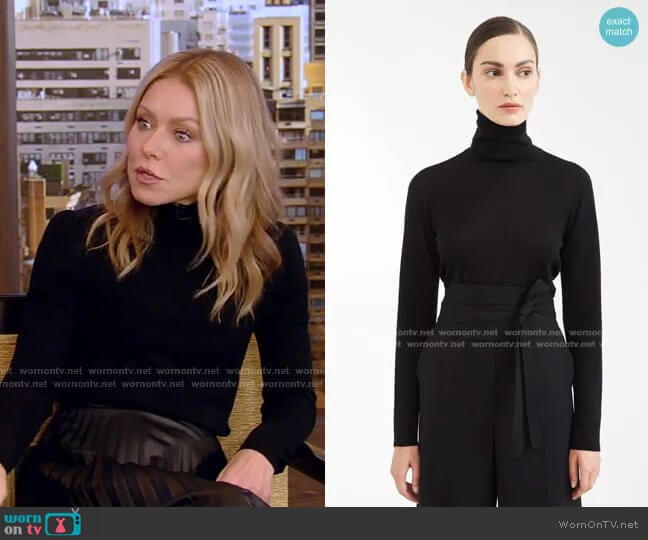 Max Mara Wool Yarn Turtleneck worn by Kelly Ripa on Live with Kelly and Mark