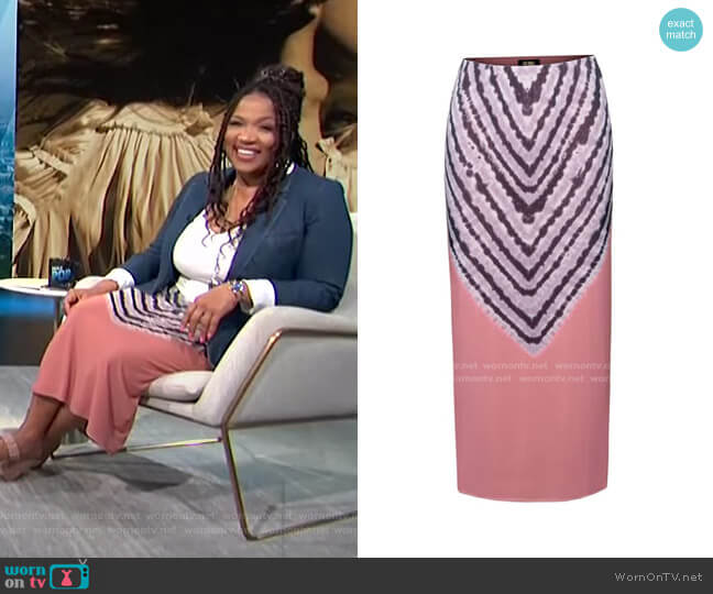 AFRM Felix Print Skirt worn by Kym Whitley on E! News