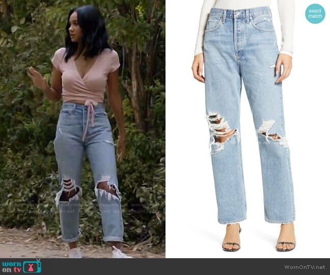 Agolde '90s Ripped Loose Fit Jeans worn by Layla Keating (Greta Onieogou) on All American