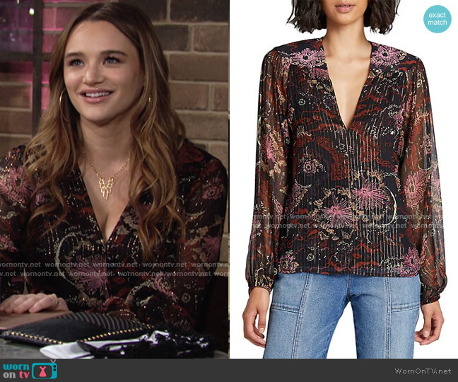 A.L.C. Mac Blouse worn by Summer Newman (Hunter King) on The Young and the Restless