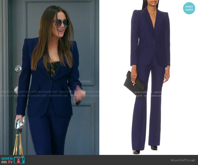 Alexander McQueen Single-breasted Crepe Balzer worn by Meredith Marks on The Real Housewives of Salt Lake City