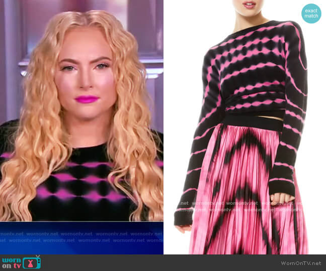 Alice + Olivia Gleeson Tie Dye Cashmere Blend Sweater worn by Meghan McCain on The View