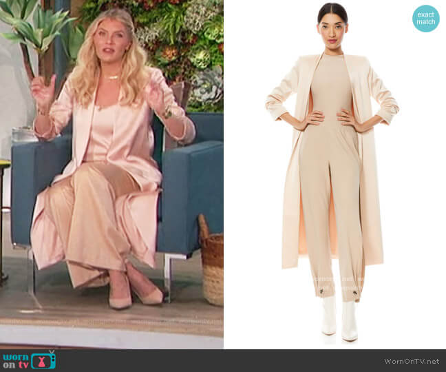 Alice + Olivia Linda Scrunch Sleeve Coat worn by Amanda Kloots on The Talk