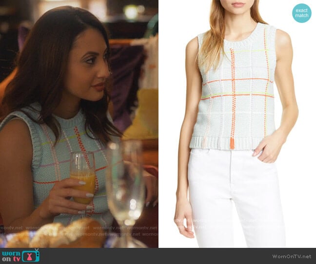 Alice + Olivia Rosalina Sleeveless Cotton Blend Sweater worn by Ana Torres (Francia Raisa) on Grown-ish
