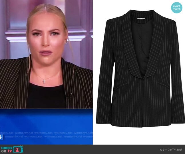 Alice + Olivia Skye Pinstriped Twill Blazer worn by Meghan McCain on The View