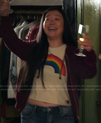 Alice’s rainbow print tee on Good Trouble