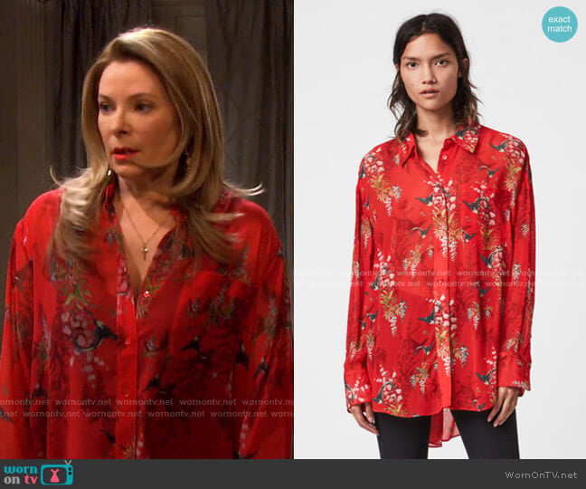 All Saints Bernie Melisma Shirt worn by Jennifer Horton (Cady McClain) on Days of our Lives