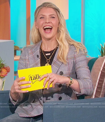 Amanda’s plaid double breasted blazer on The Talk