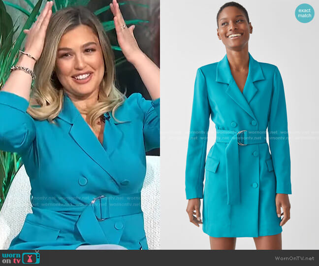 & Other Stories D-Ring Belted Mini Blazer Dress worn by Carissa Loethen Culiner on E! News