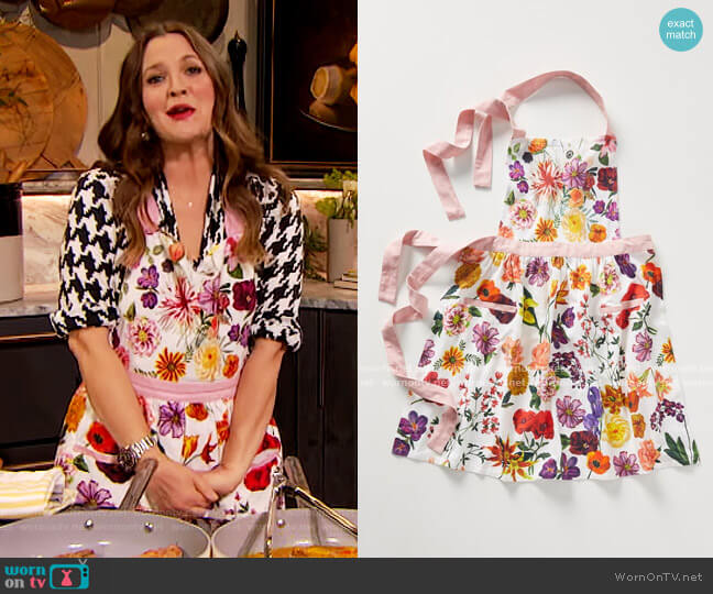 Anthropologie Nathalie Lete Helena Apron worn by Drew Barrymore on The Drew Barrymore Show