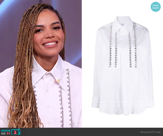 Area Embellished Trim Blouse