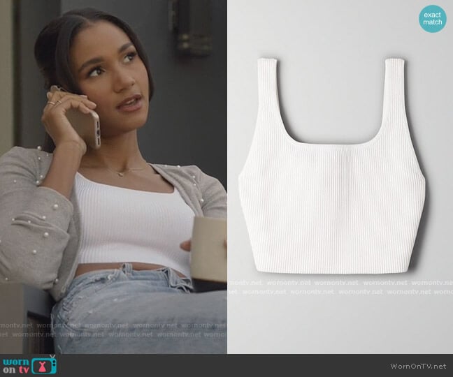 Aritzia Sculpt Knit Tank worn by Layla Keating (Greta Onieogou) on All American
