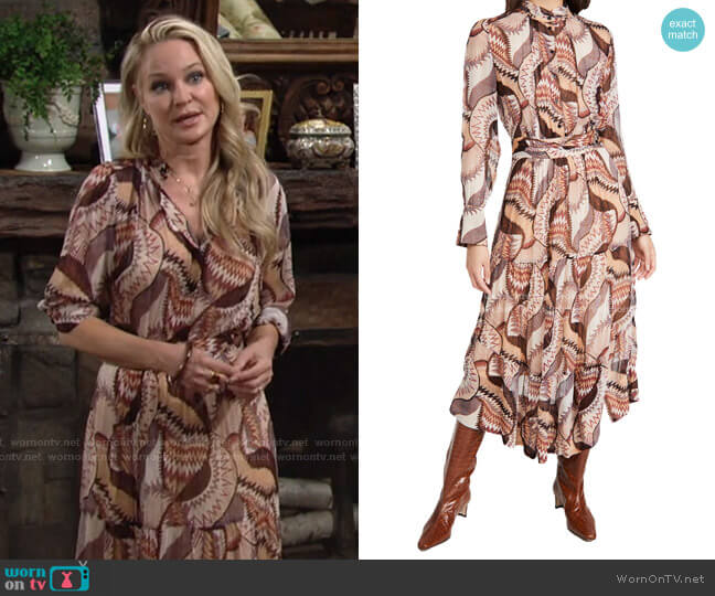 Ba&Sh Toni Dress worn by Sharon Newman (Sharon Case) on The Young and the Restless