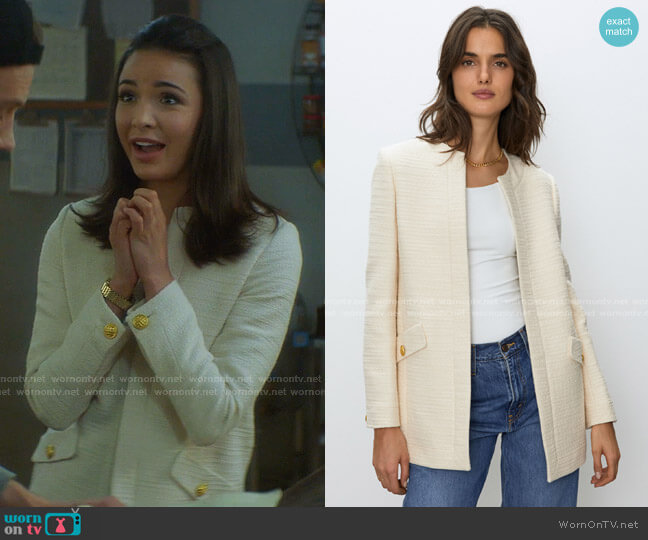 Babaton Times Tweed Blazer worn by Bess (Maddison Jaizani) on Nancy Drew