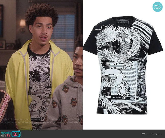 Balmain Dragon Graphic Tee worn by Andre Johnson Jr (Marcus Scribner) on Black-ish