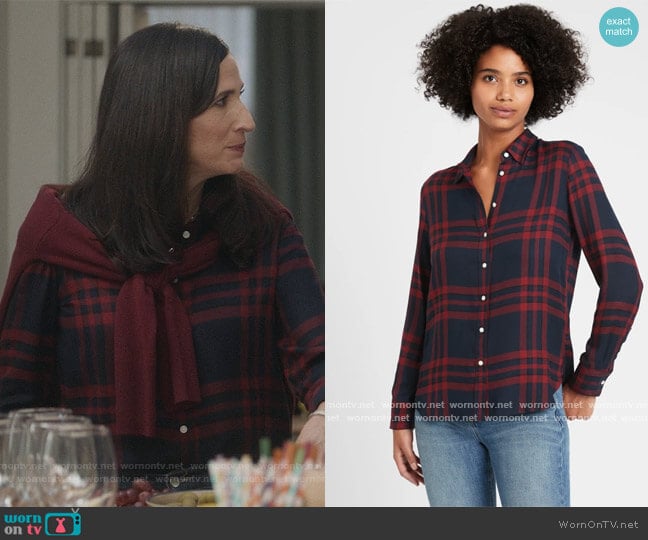 Banana Republic Dillion Classic Fit Flannel Shirt worn by Delia (Michaela Watkins) on The Unicorn