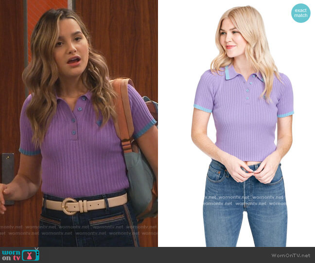 Ban.do Tiny Heart Polo Knit worn by Lex (Jules LeBlanc) on Side Hustle