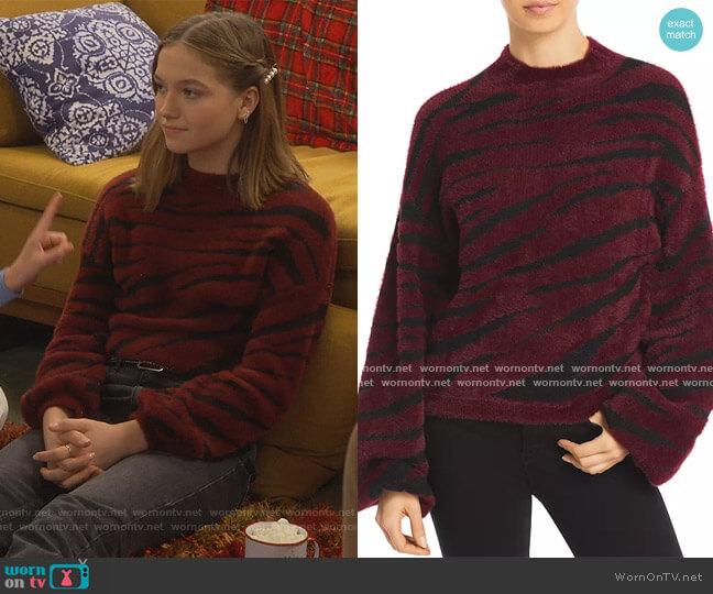 Bardot Zebra Knit Sweater worn by Presley (Jayden Bartels) on Side Hustle