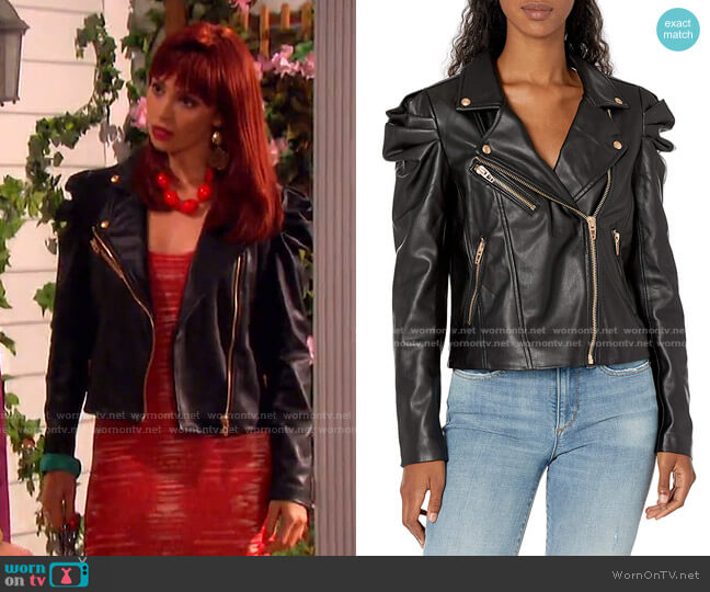 Blank NYC Puff Sleeve Moto Jacket