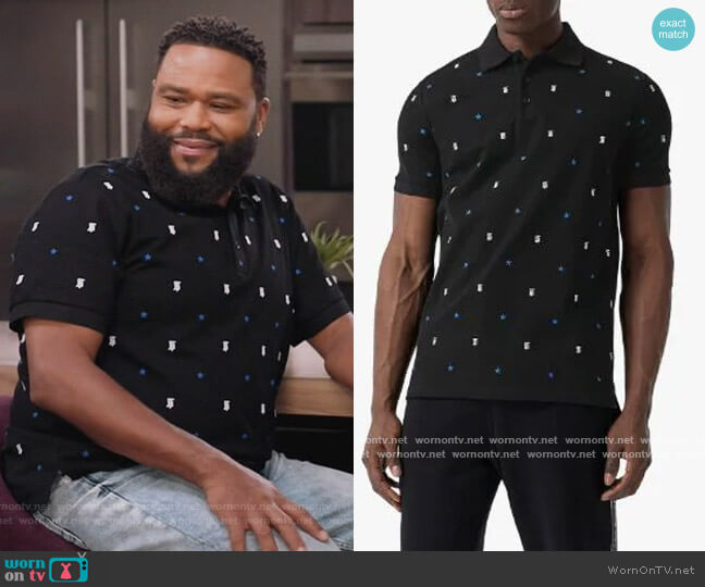 Burberry Monogram Motif Star Print Polo Shirt worn by Andre Johnson (Anthony Anderson) on Black-ish