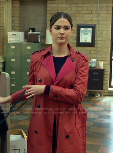 Callie’s red trench coat on Good Trouble