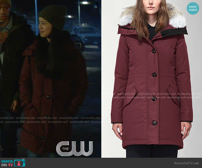 Canada Goose Rossclair Parka in Elderberry worn by George Fan (Leah Lewis) on Nancy Drew