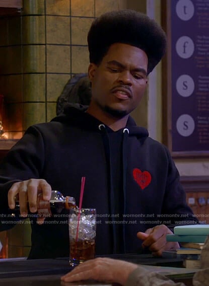 Carter’s black heart hoodie on Call Me Kat