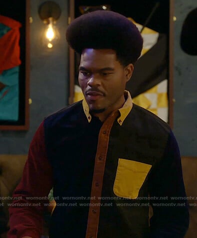 Carter’s colorblock corduroy button down shirt on Call Me Kat