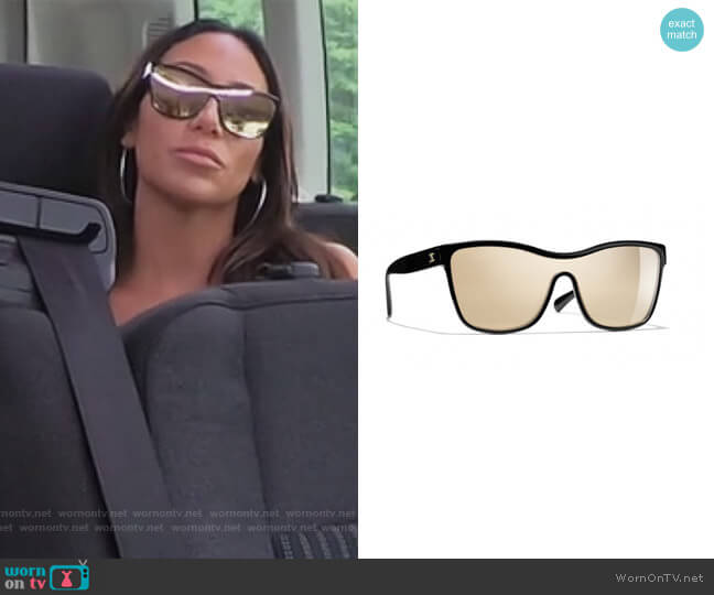 Chanel Shield Sunglasses worn by Melissa Gorga on The Real Housewives of New Jersey