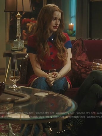 Cheryl’s blue floral knee high boots on Riverdale