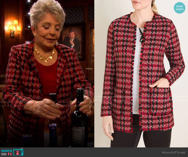 Chico's Tweed Open Front Jacket worn by Julie Olson Williams (Susan Seaforth Hayes) on Days of our Lives