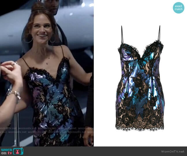 Christopher Kane Foil Lace Mini Dress
