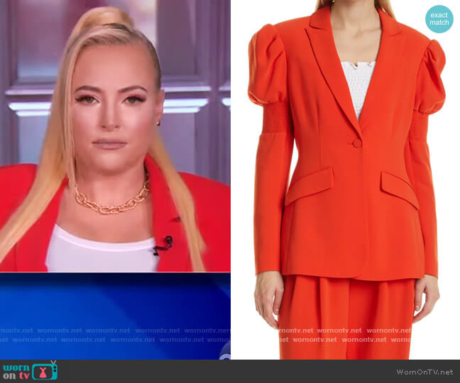 Cinq a Sept Starla Puff Sleeve Blazer worn by Meghan McCain on The View