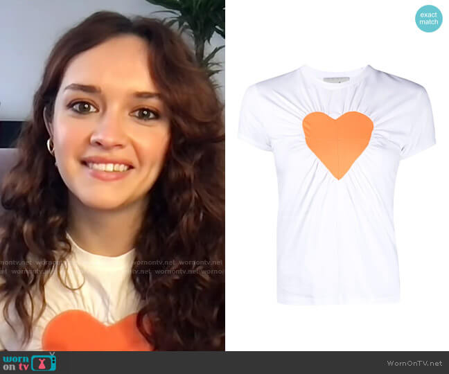 Coperni Heart-Motif Ruched-Detailing T-Shirt