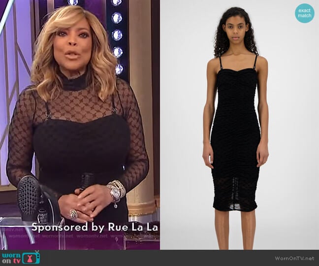 Daily Paper Black Monogram Hola Dress worn by Wendy Williams on The Wendy Williams Show