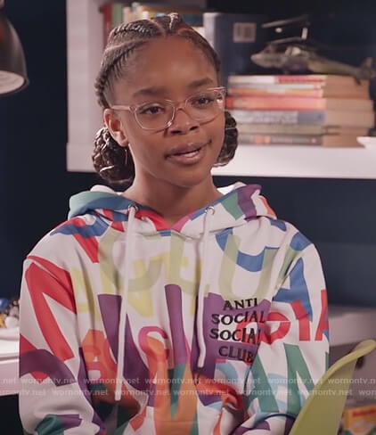 Diane’s Anti Social printed hoodie on Black-ish