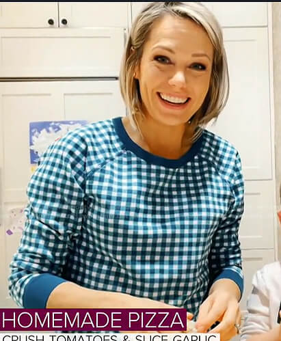 Dylan’s teal blue gingham sweatshirt on Today